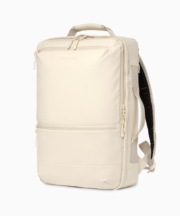 Plecak podróżny z kieszenią RFID beżowy