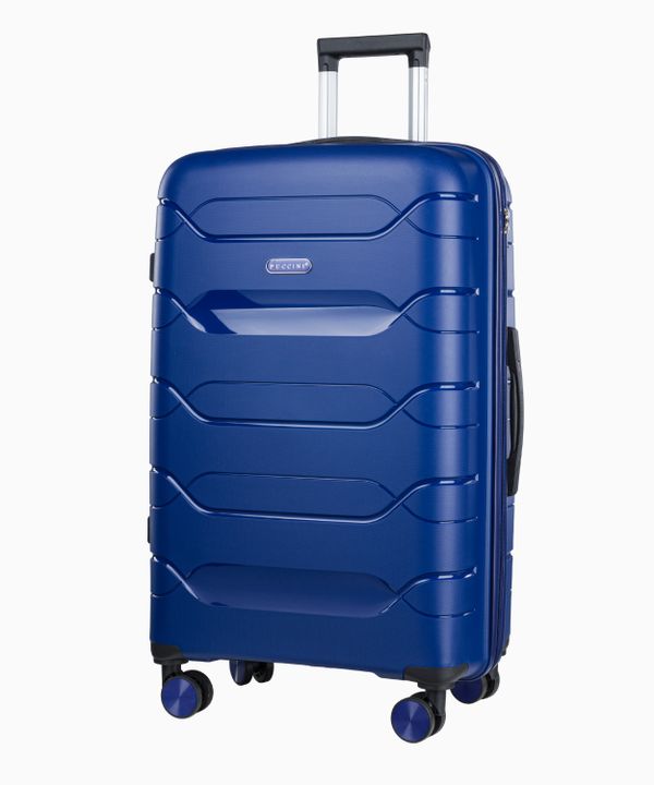 Duża walizka z polipropylenu granatowa