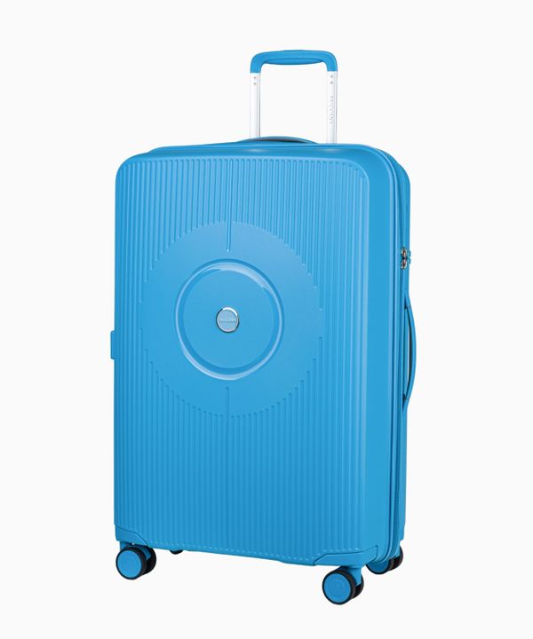 Średnia niebieska walizka z polipropylenu z zamkiem szyfrowym TSA