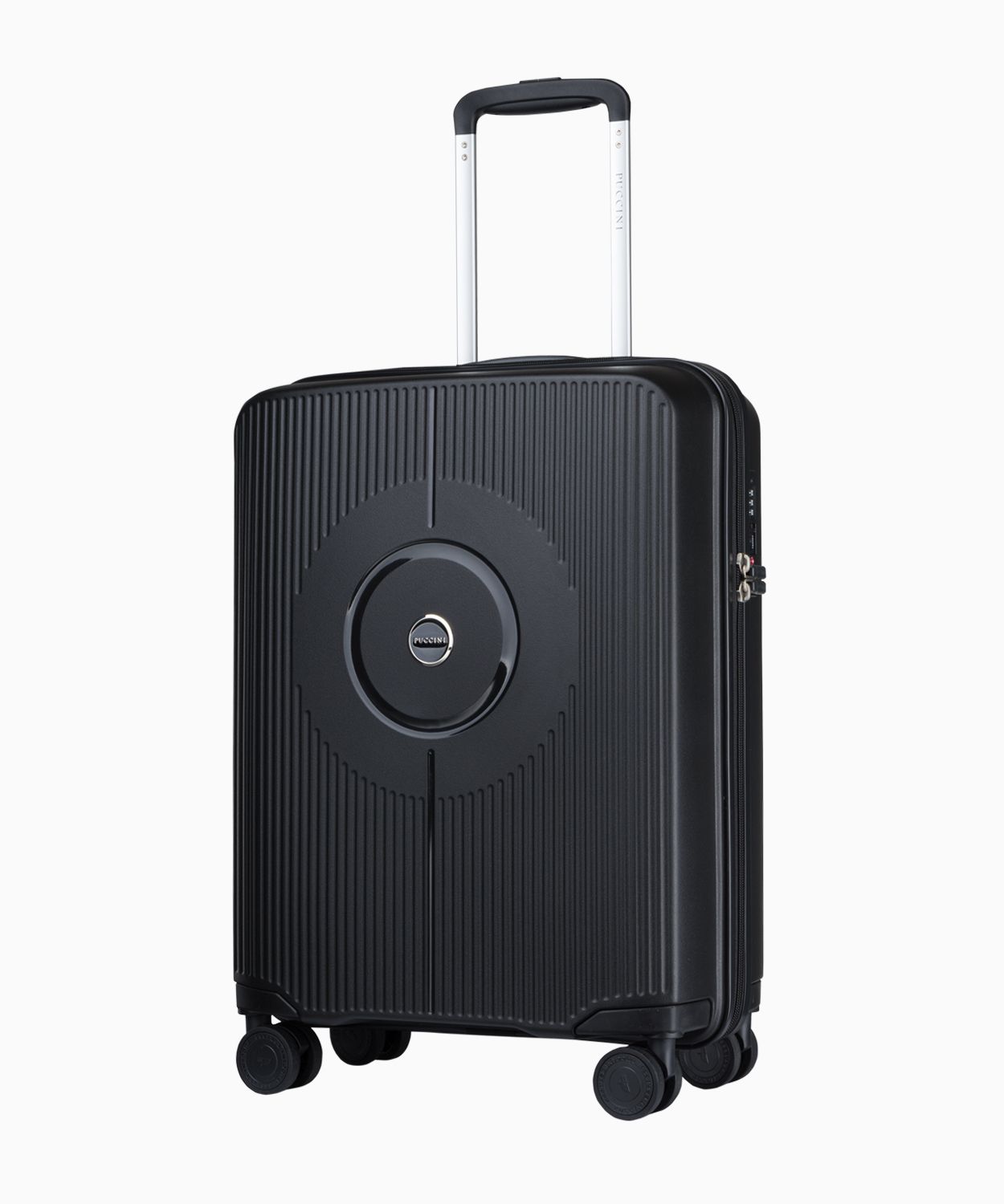 Kabinowa czarna walizka z polipropylenu z zamkiem szyfrowym TSA