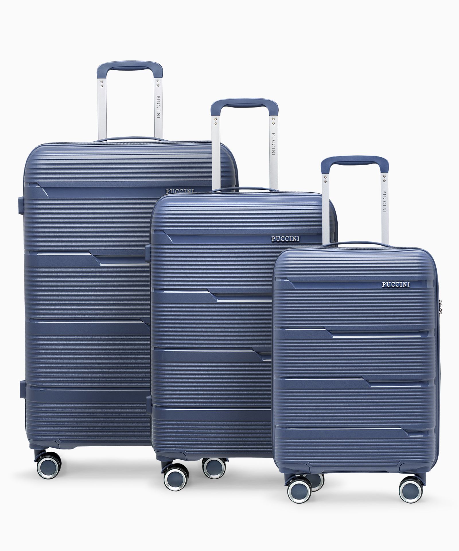 Zestaw walizek z polipropylenu granatowy
