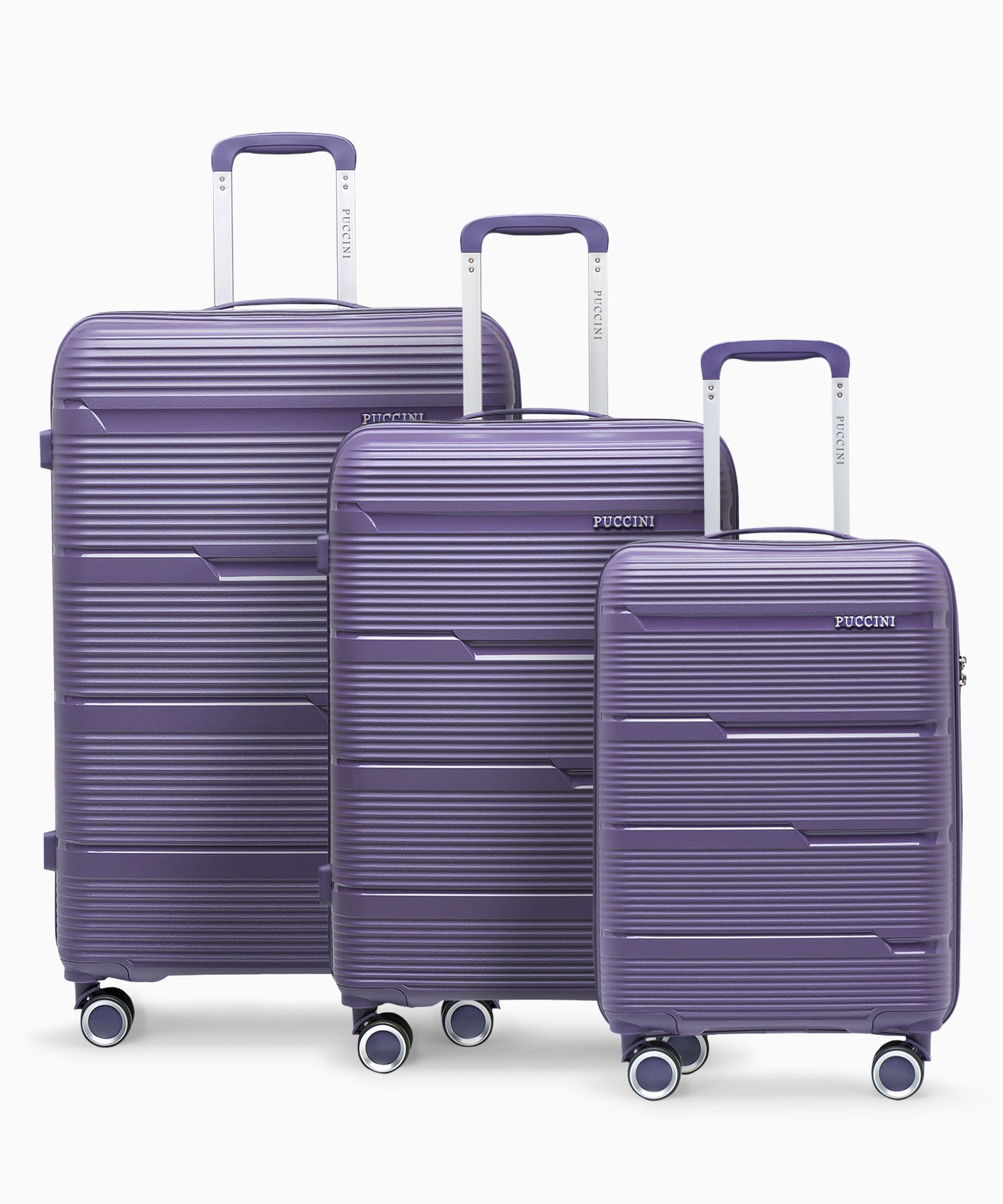 Zestaw walizek z polipropylenu fioletowy