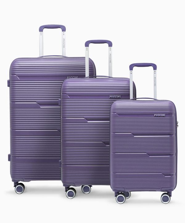 Zestaw walizek z polipropylenu fioletowy