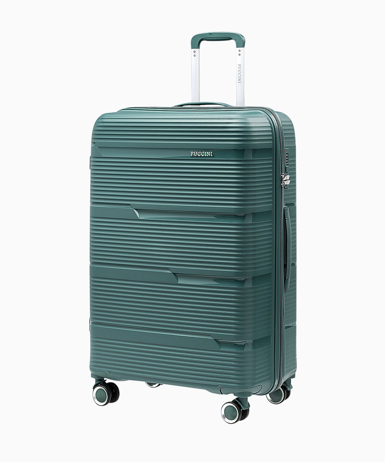 Duża walizka z polipropylenu zielona