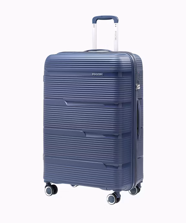 Duża walizka z polipropylenu granatowa