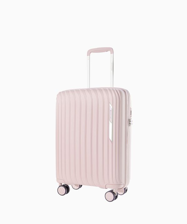 Kabinowa walizka z polipropylenu ze żłobieniami różowa