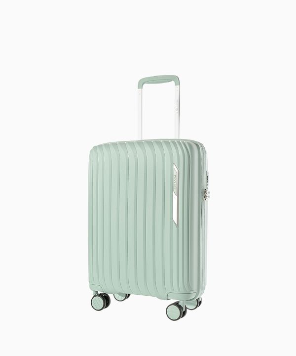 Kabinowa walizka z polipropylenu ze żłobieniami miętowa