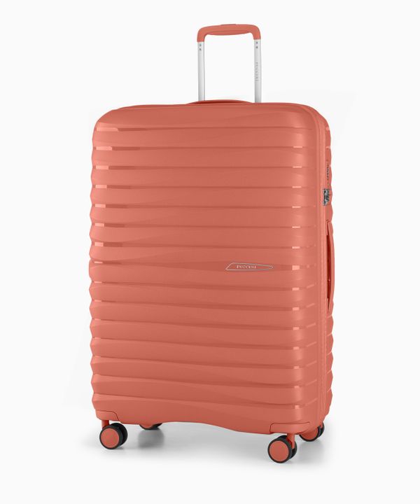 Duża walizka podróżna ceglana z polipropylenu z zamkiem TSA