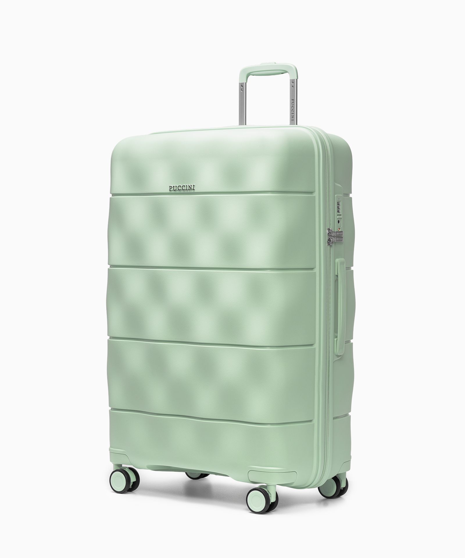 Walizka duża z lekkiego polipropylenu zielona