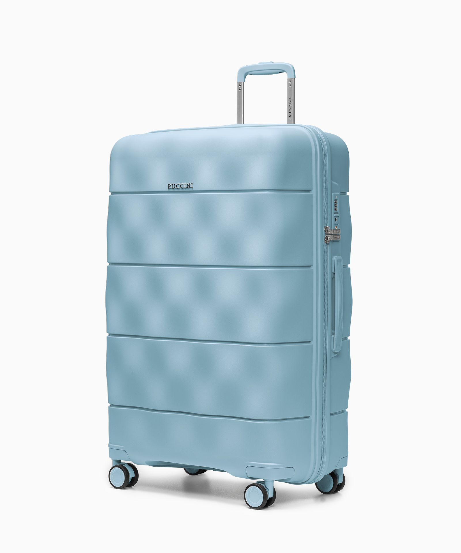 Walizka duża z lekkiego polipropylenu niebieska