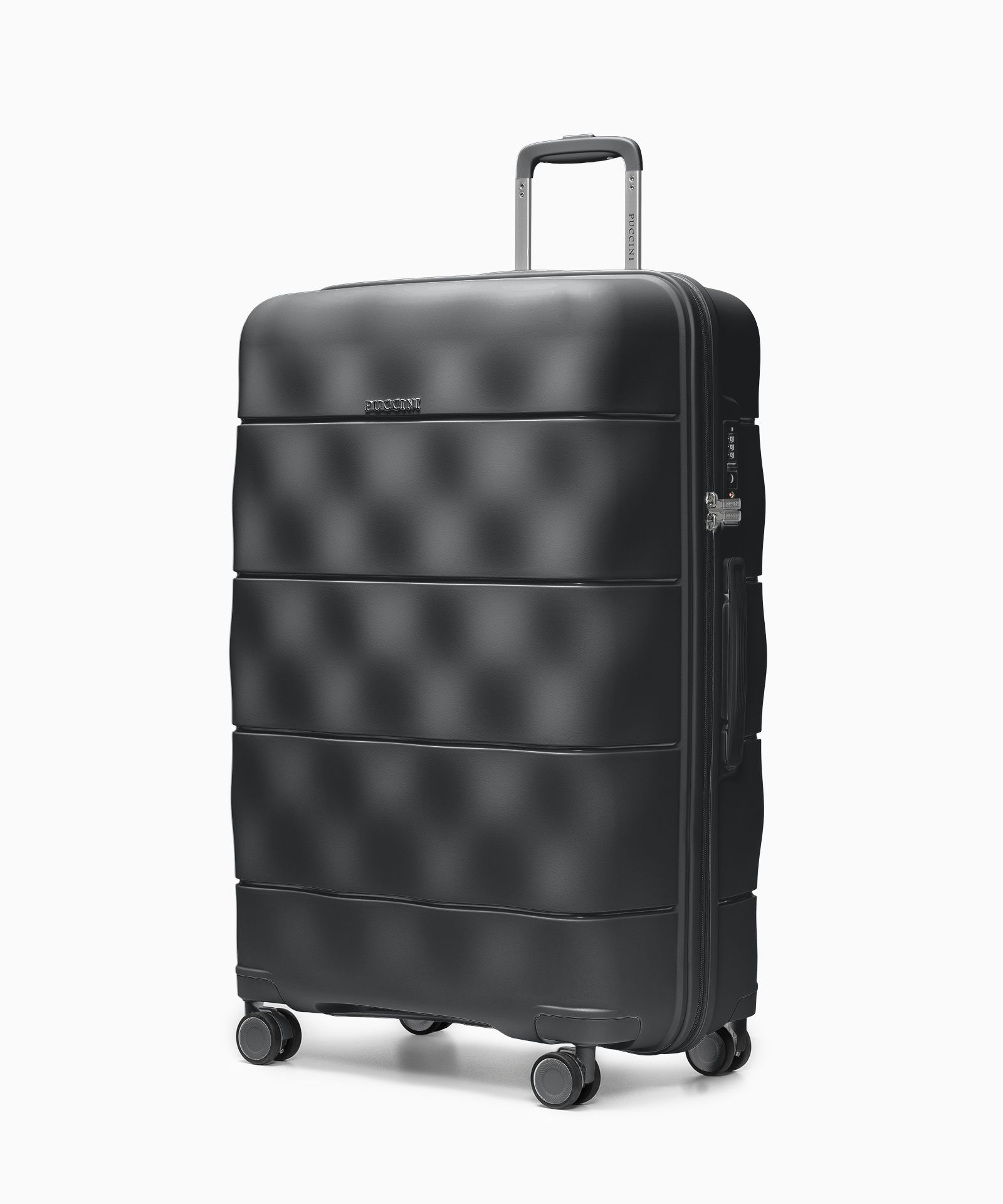 Walizka duża z lekkiego polipropylenu czarna-bazaltowa