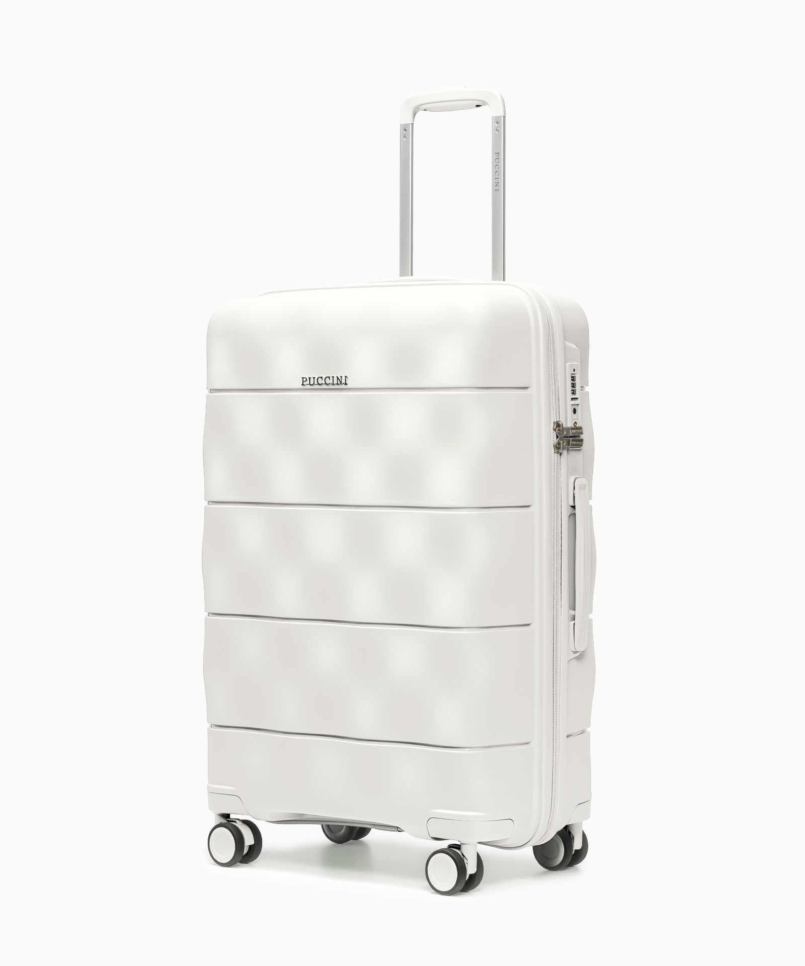 Walizka średnia z lekkiego polipropylenu perłowa