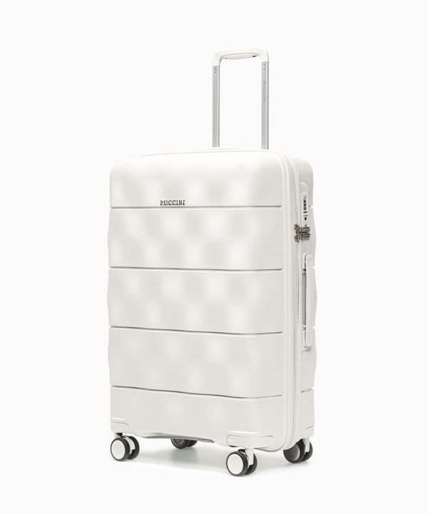 Walizka średnia z lekkiego polipropylenu perłowa