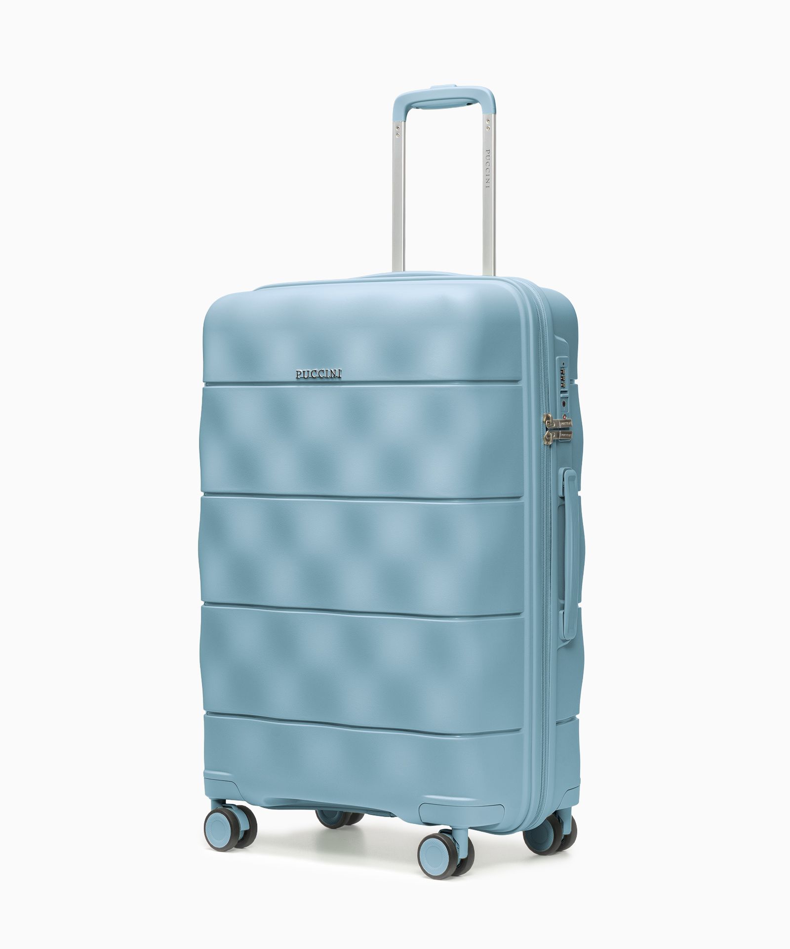 Walizka średnia z lekkiego polipropylenu niebieska