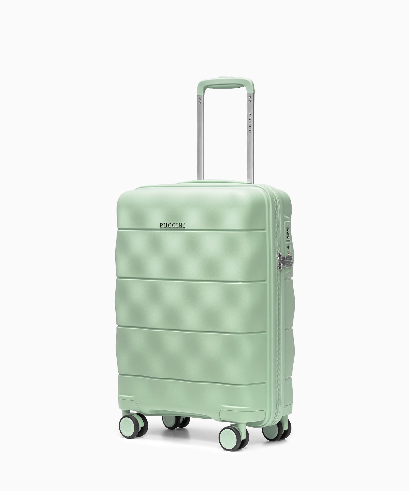 Walizka kabinowa z lekkiego polipropylenu zielona