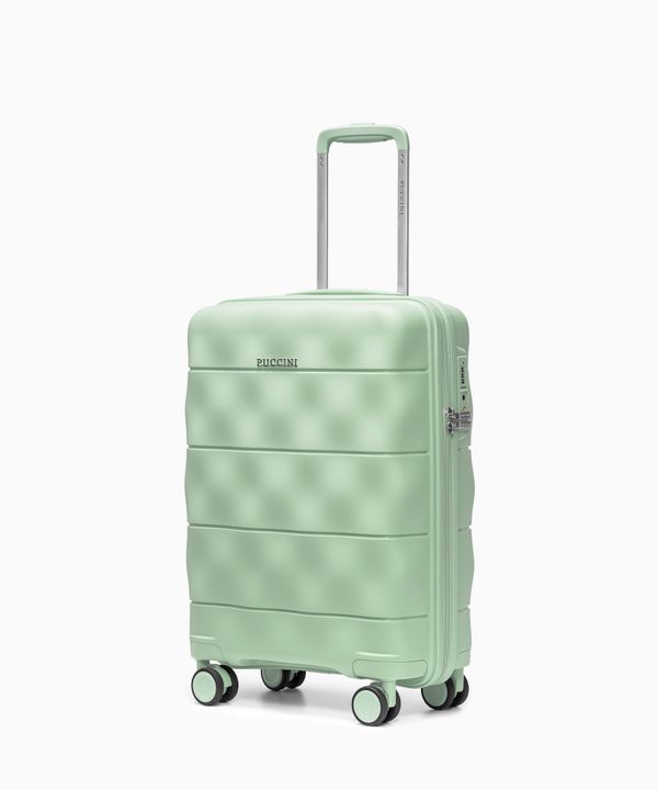 Walizka kabinowa z lekkiego polipropylenu zielona