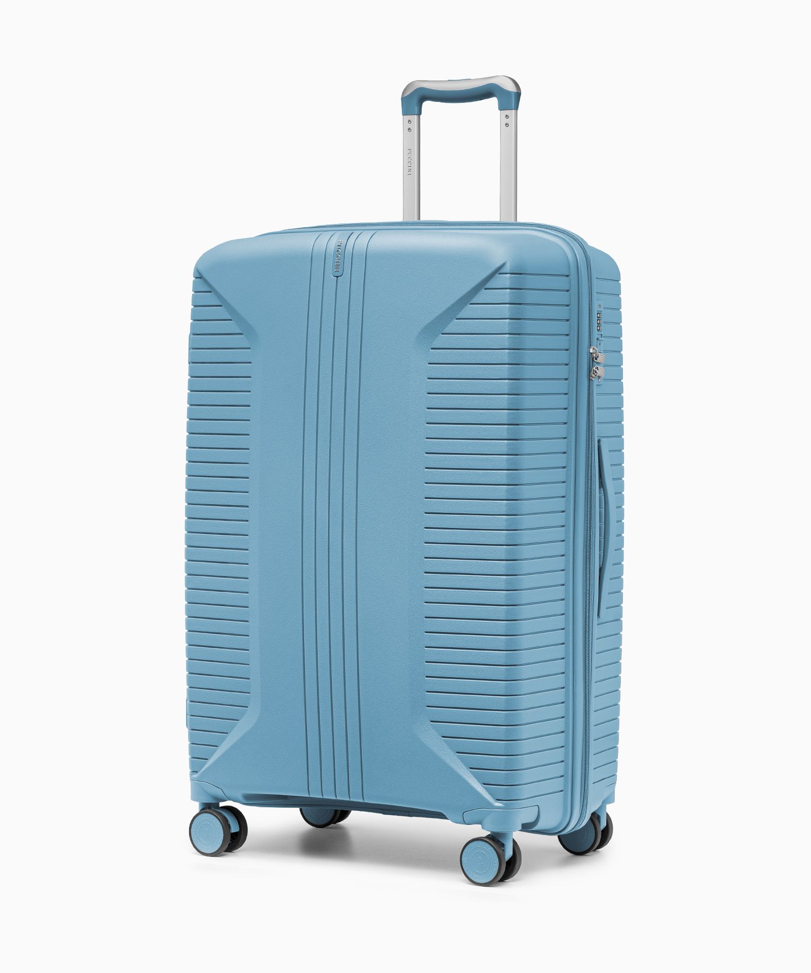 Walizka duża na kółkach z polipropylenu niebieska
