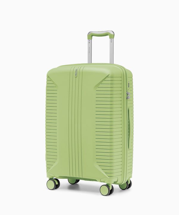 Walizka średnia na kółkach z polipropylenu jasnozielona