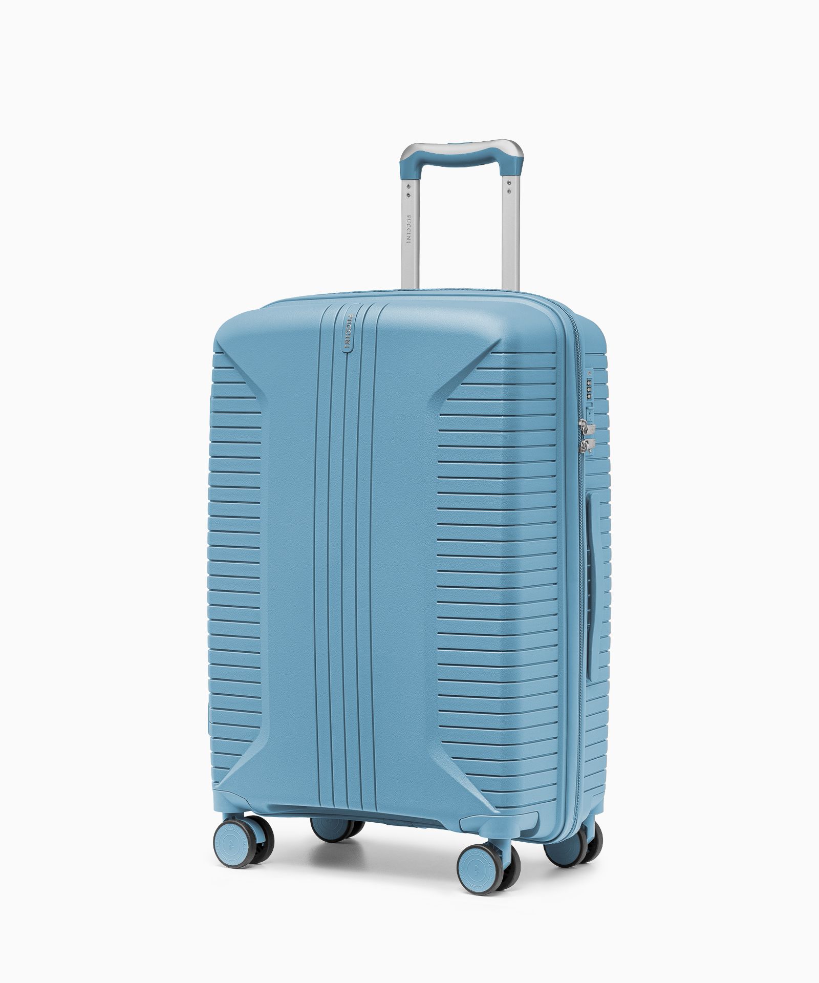 Walizka średnia na kółkach z polipropylenu niebieska