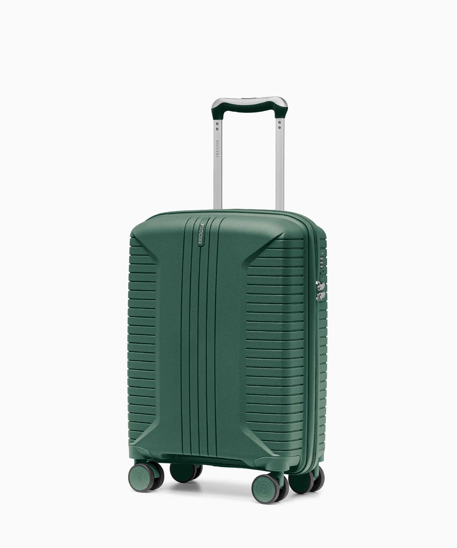 Walizka kabinowa na kółkach z polipropylenu zielona