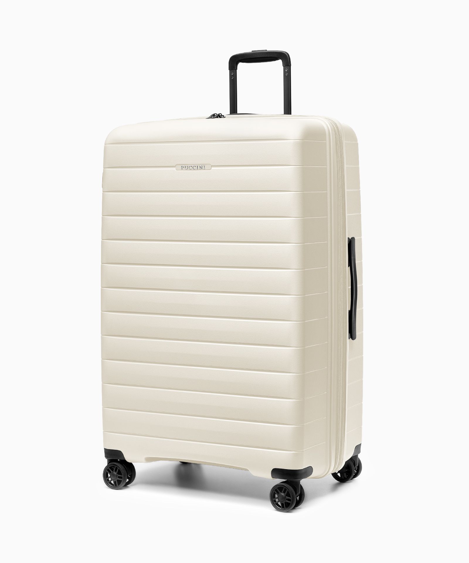 Walizka duża z poszerzeniem z polipropylenu biała