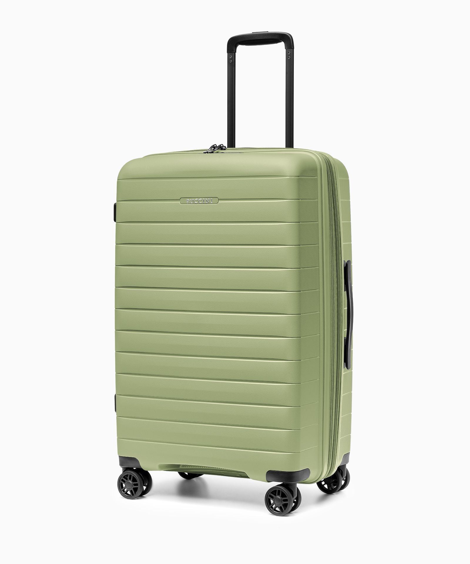 Walizka średnia z poszerzeniem z polipropylenu zielona