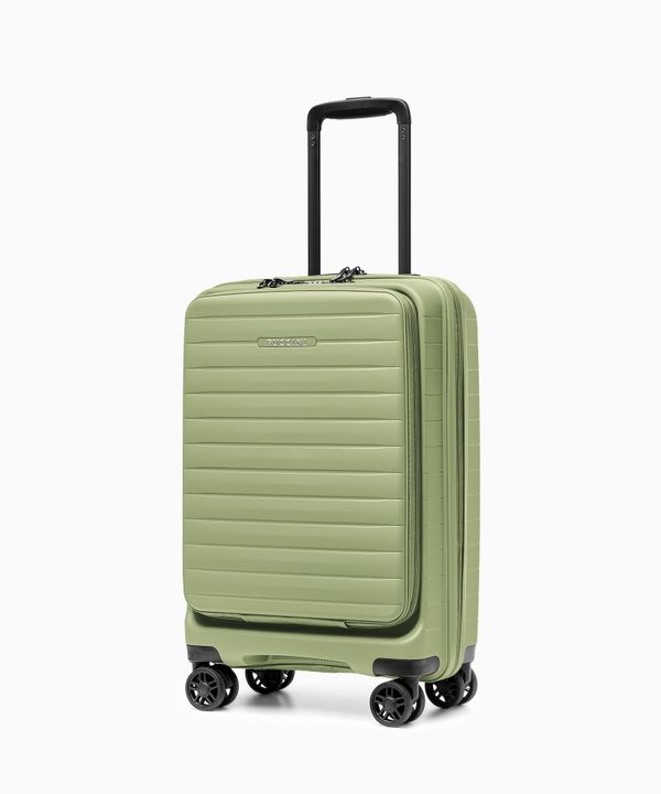 Walizka kabinowa z kieszenią na laptopa z polipropylenu zielona