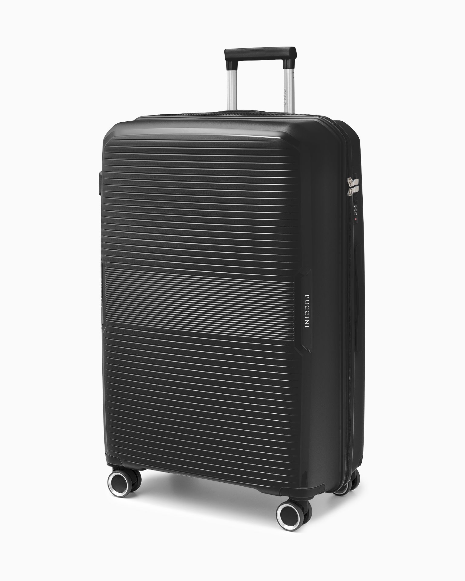 Walizka duża z zamkiem szyfrowym z polipropylenu czarna