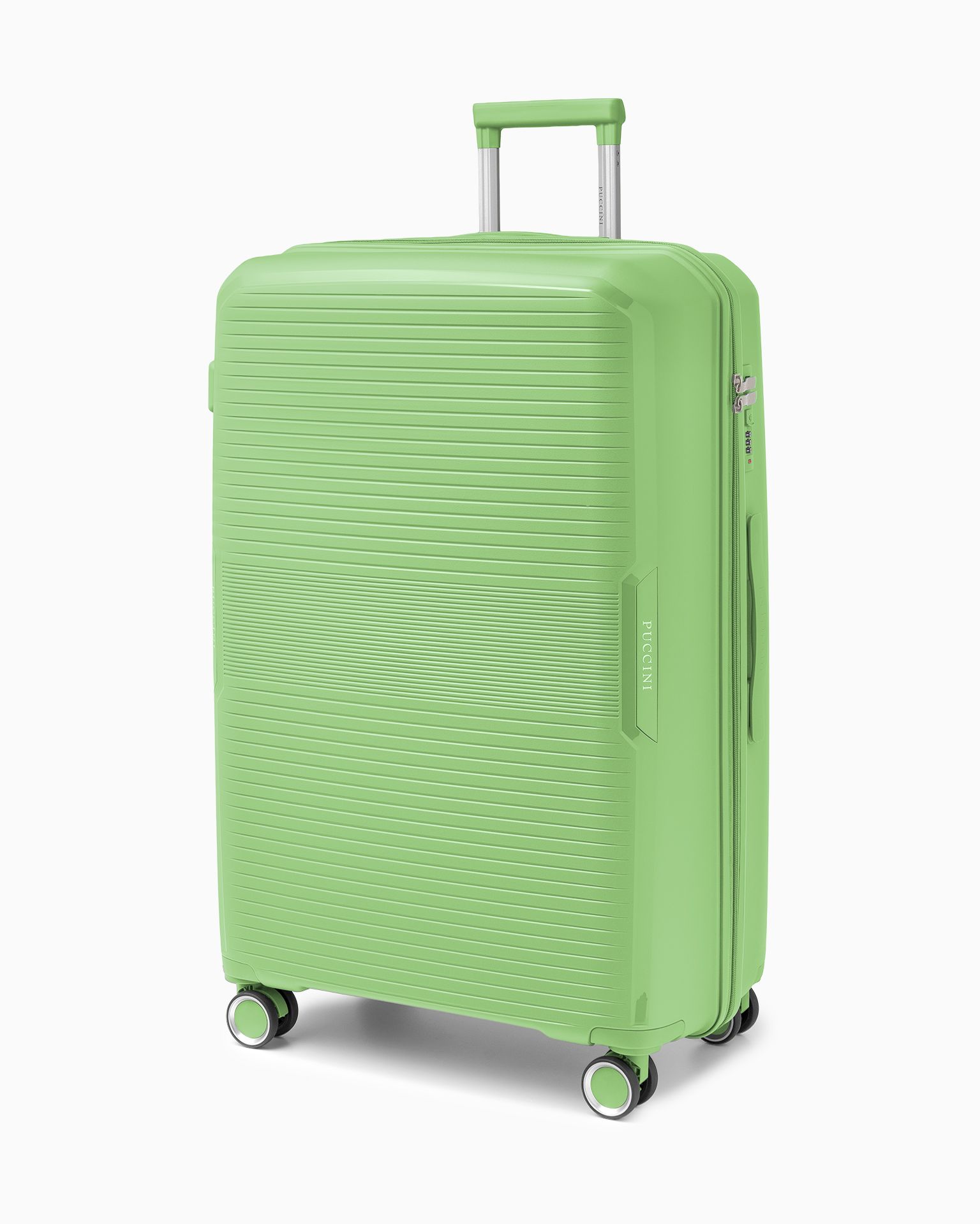 Walizka duża z zamkiem szyfrowym z polipropylenu zielona