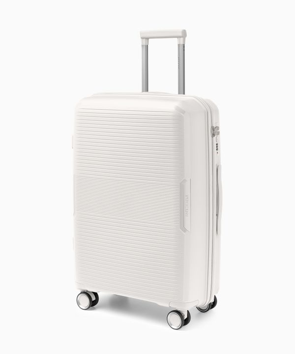 Walizka średnia z zamkiem szyfrowym z polipropylenu biała