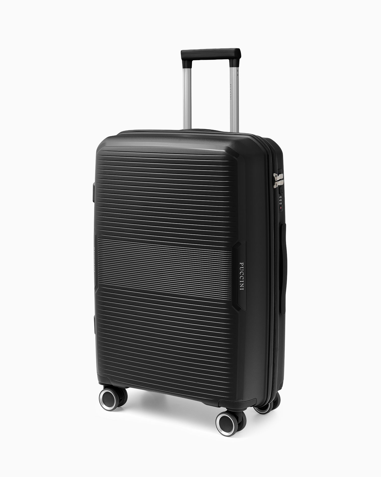 Walizka średnia z zamkiem szyfrowym z polipropylenu czarna