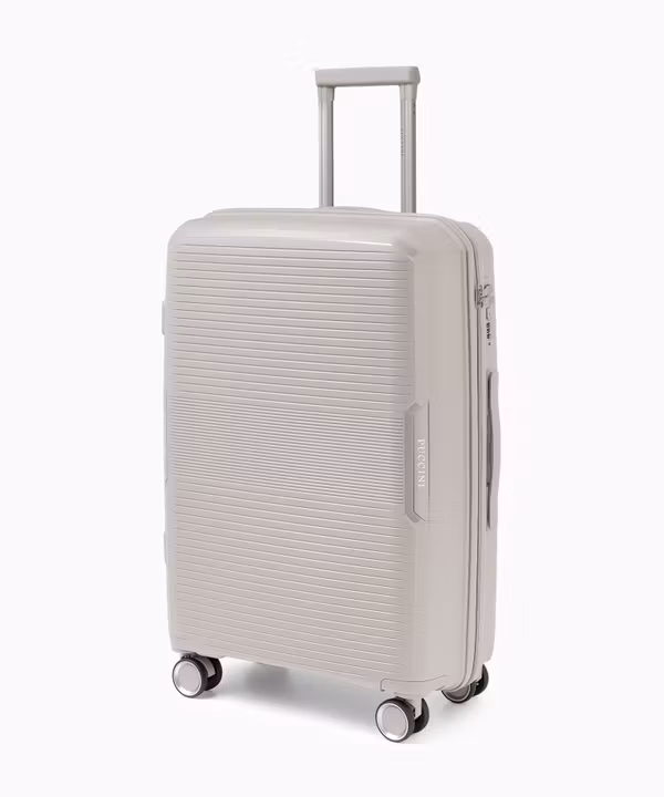 Walizka średnia z zamkiem szyfrowym z polipropylenu beżowa