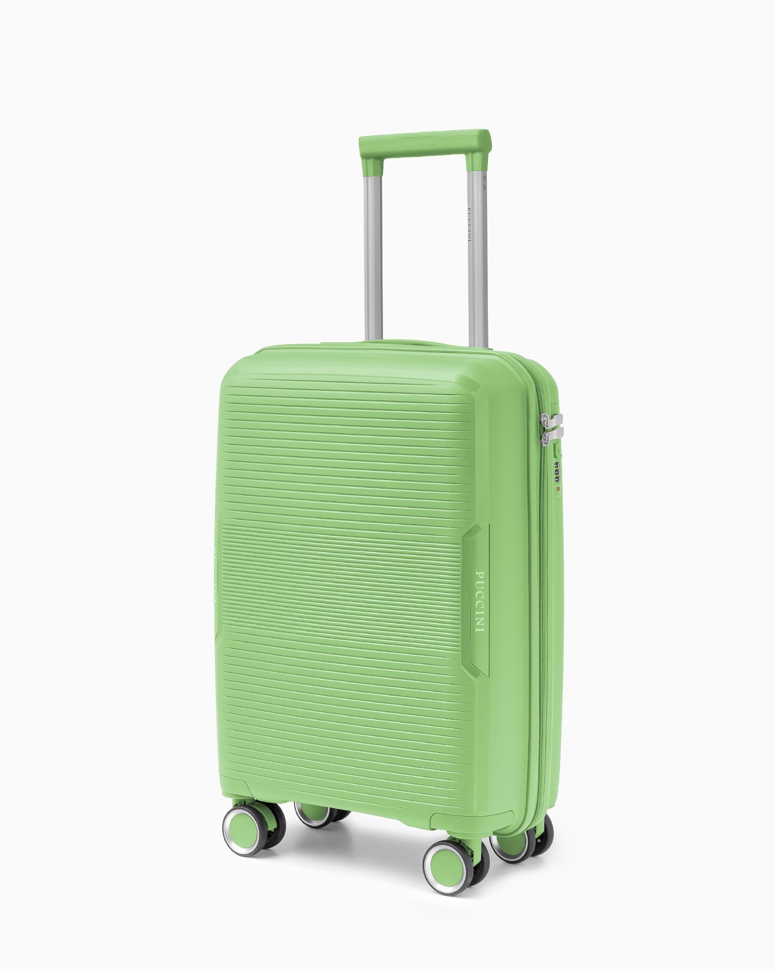 Walizka kabinowa z zamkiem szyfrowym z polipropylenu zielona