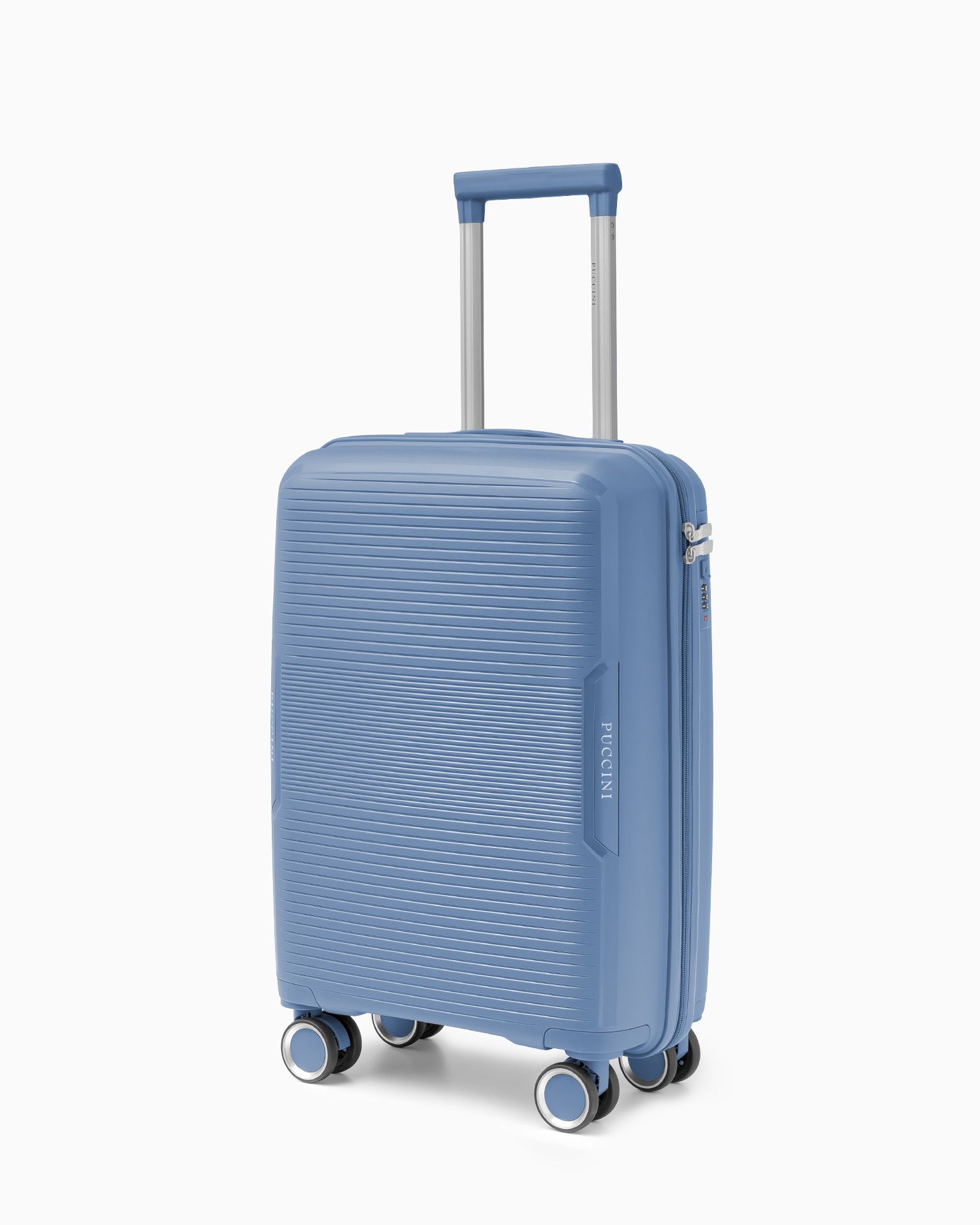 Walizka kabinowa z zamkiem szyfrowym z polipropylenu niebieska