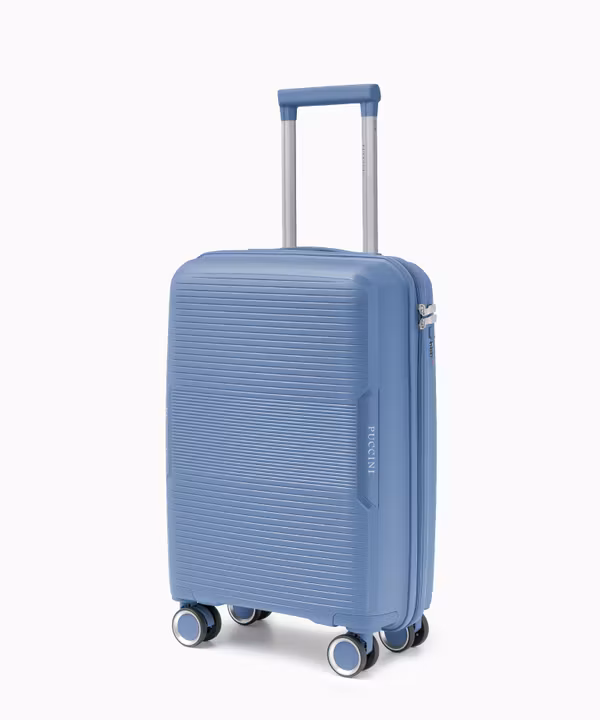 Walizka kabinowa z zamkiem szyfrowym z polipropylenu niebieska