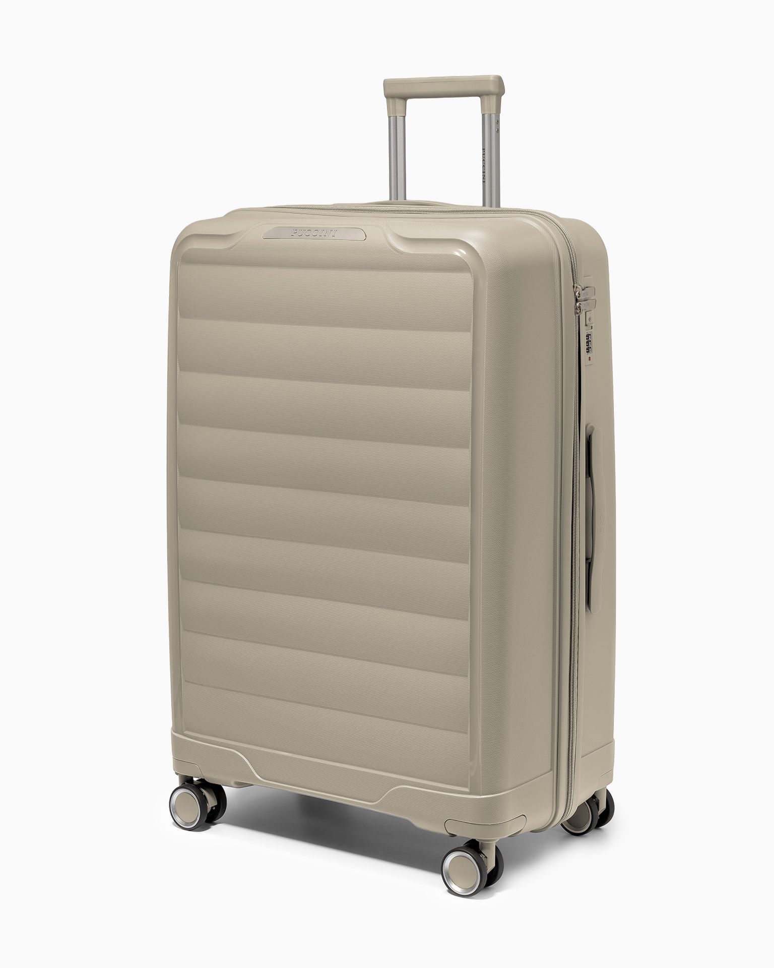 Walizka duża z polipropylenu beżowa