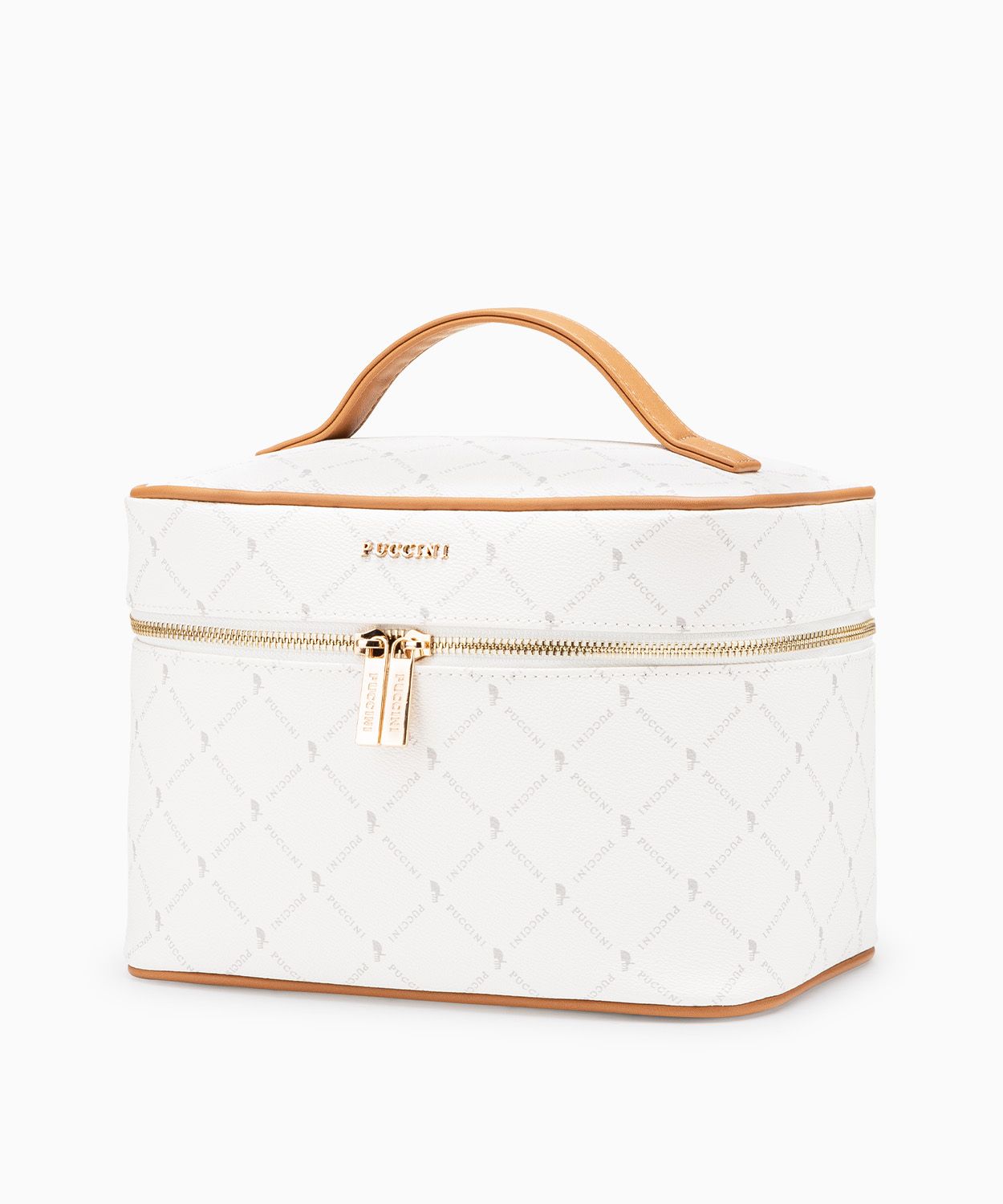 Kuferek kosmetyczka ze skóry ekologicznej Monogram