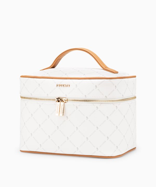 Kuferek kosmetyczka ze skóry ekologicznej Monogram