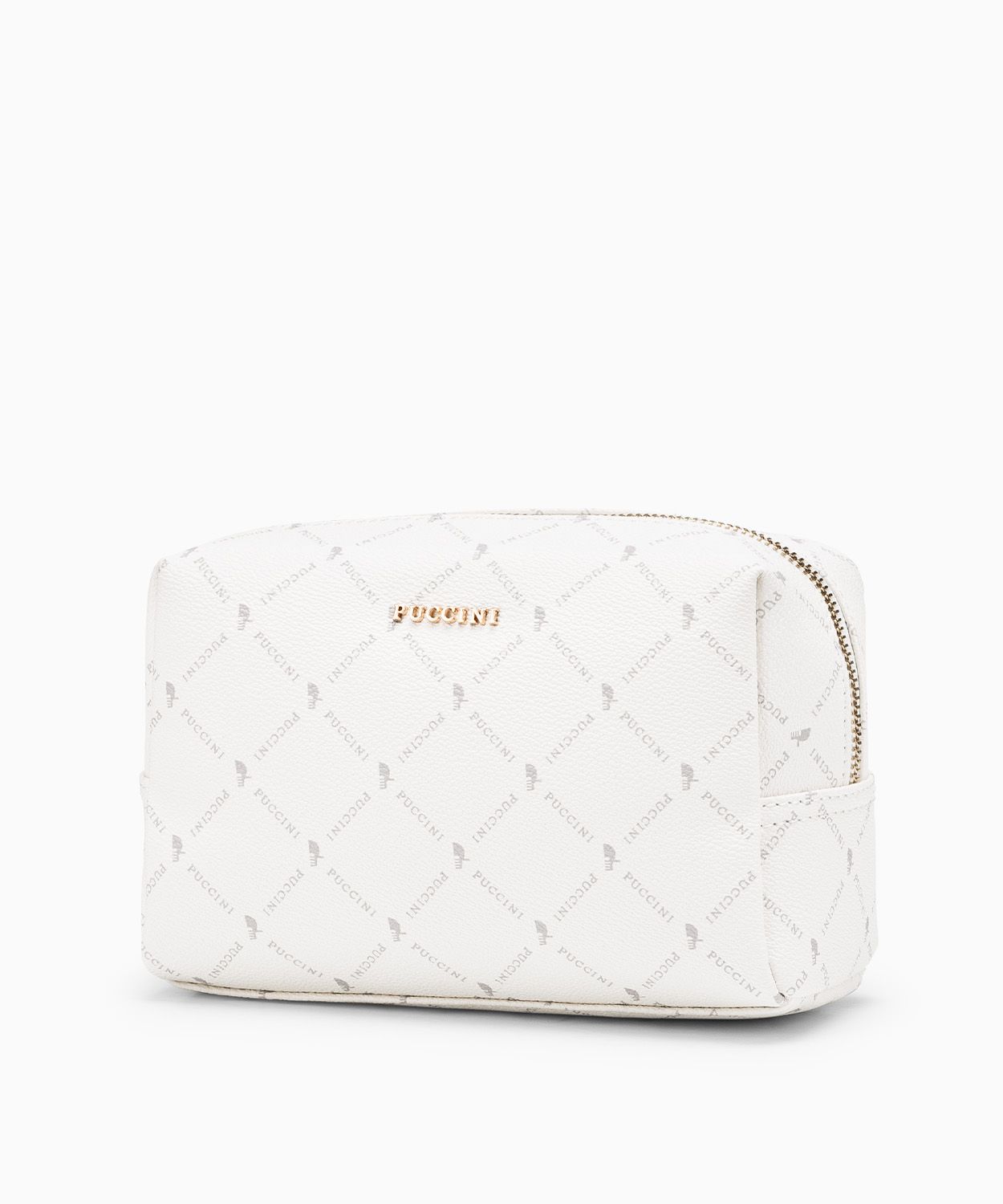 Kosmetyczka damska Monogram prostokątna biała