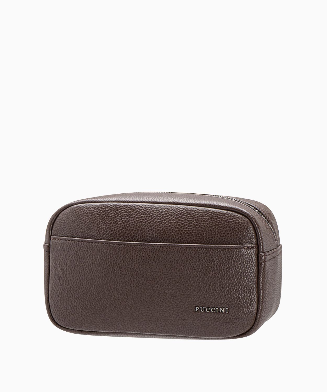 Brązowa kosmetyczka ze skóry ekologicznej