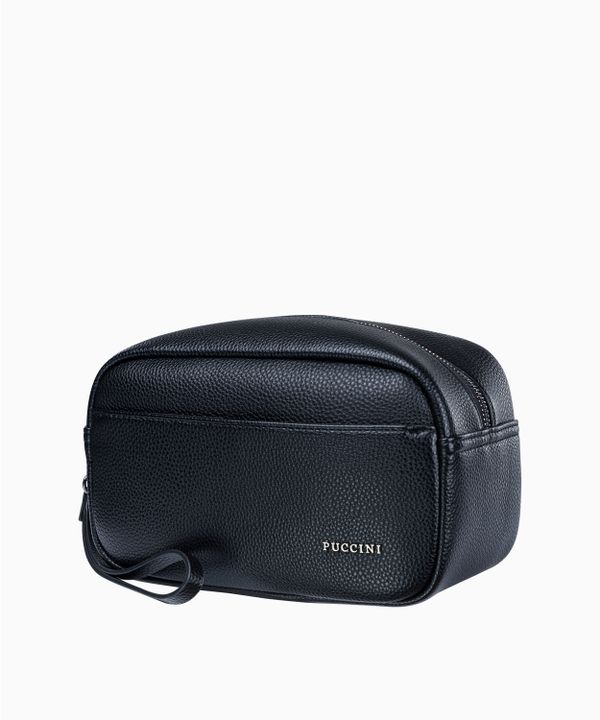 Czarna kosmetyczka ze skóry ekologicznej