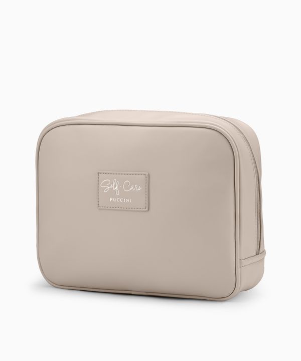 Duża kosmetyczka prostokątna - beżowa