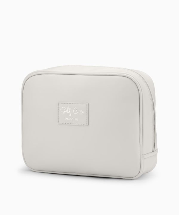 Duża kosmetyczka prostokątna - jasnobeżowa