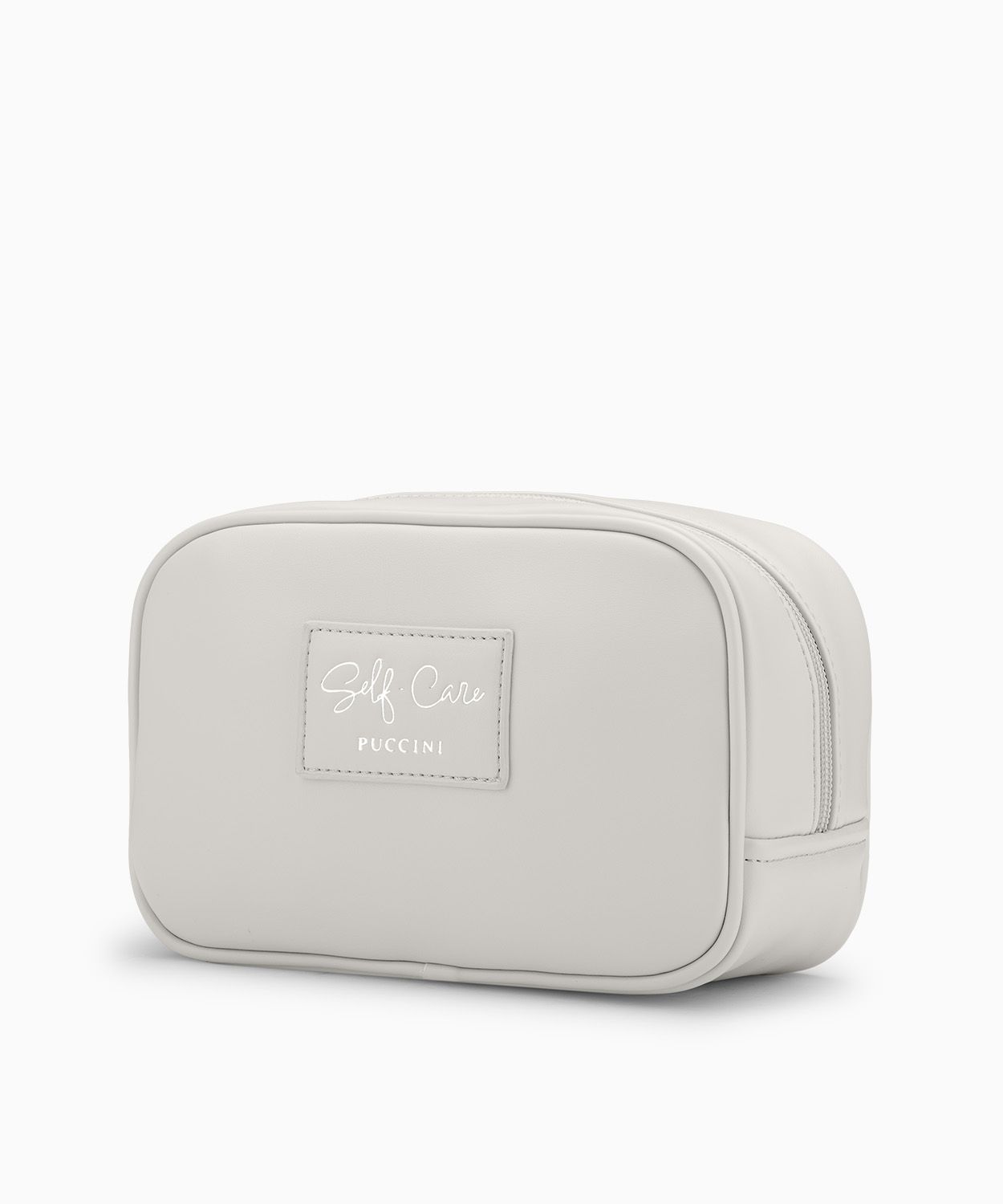 Mała kosmetyczka zapinana na zamek jasnobeżowa