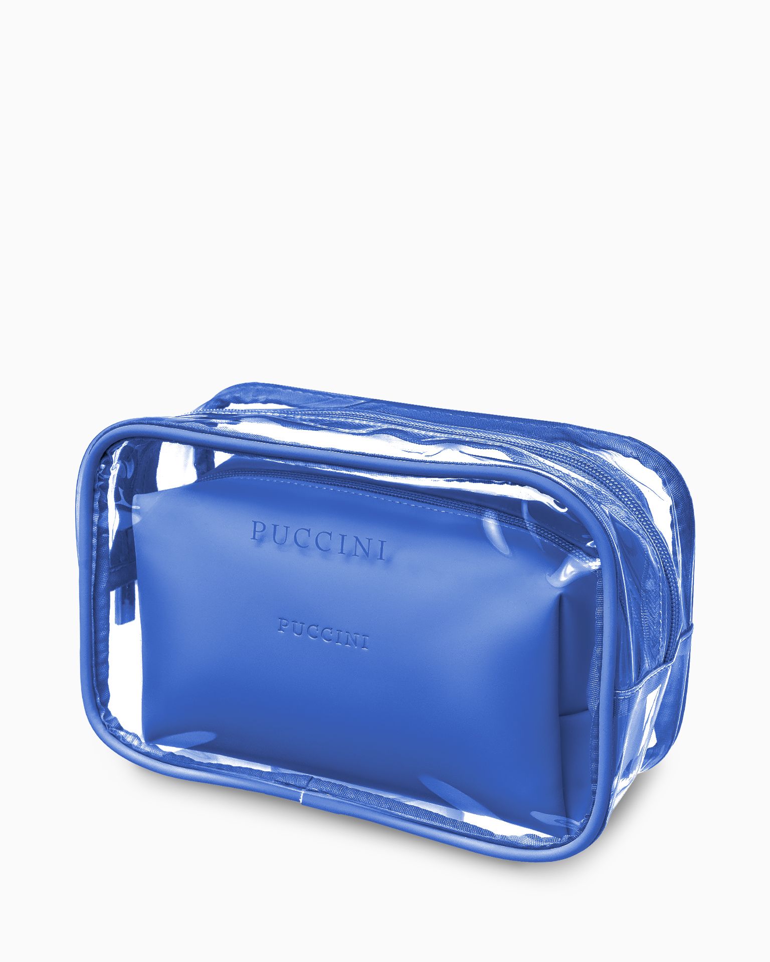 Kosmetyczka przezroczysta granatowa 2w1