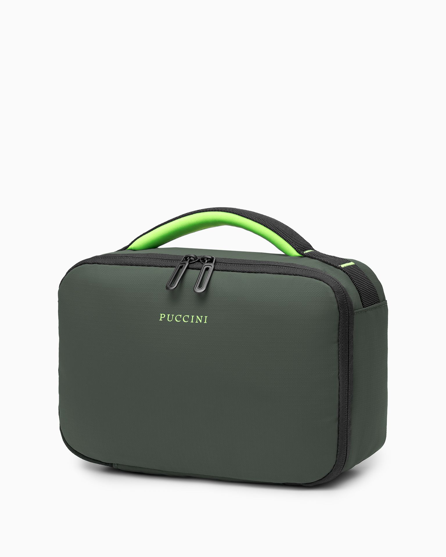 Kosmetyczka z wodoodporną kieszenią zielona