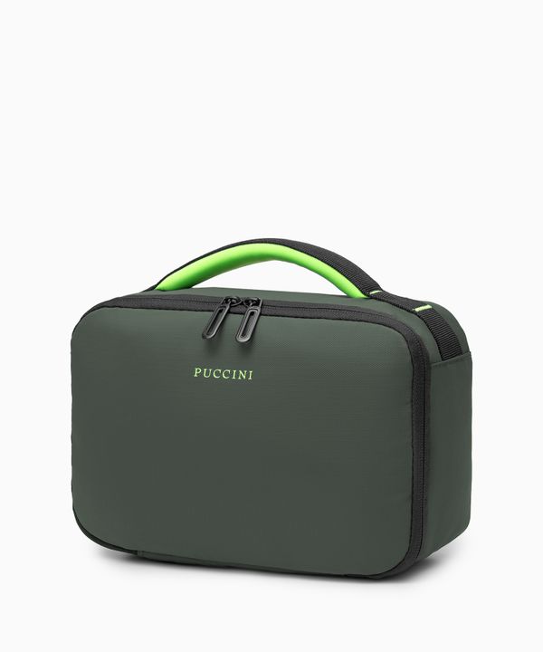 Kosmetyczka z wodoodporną kieszenią zielona