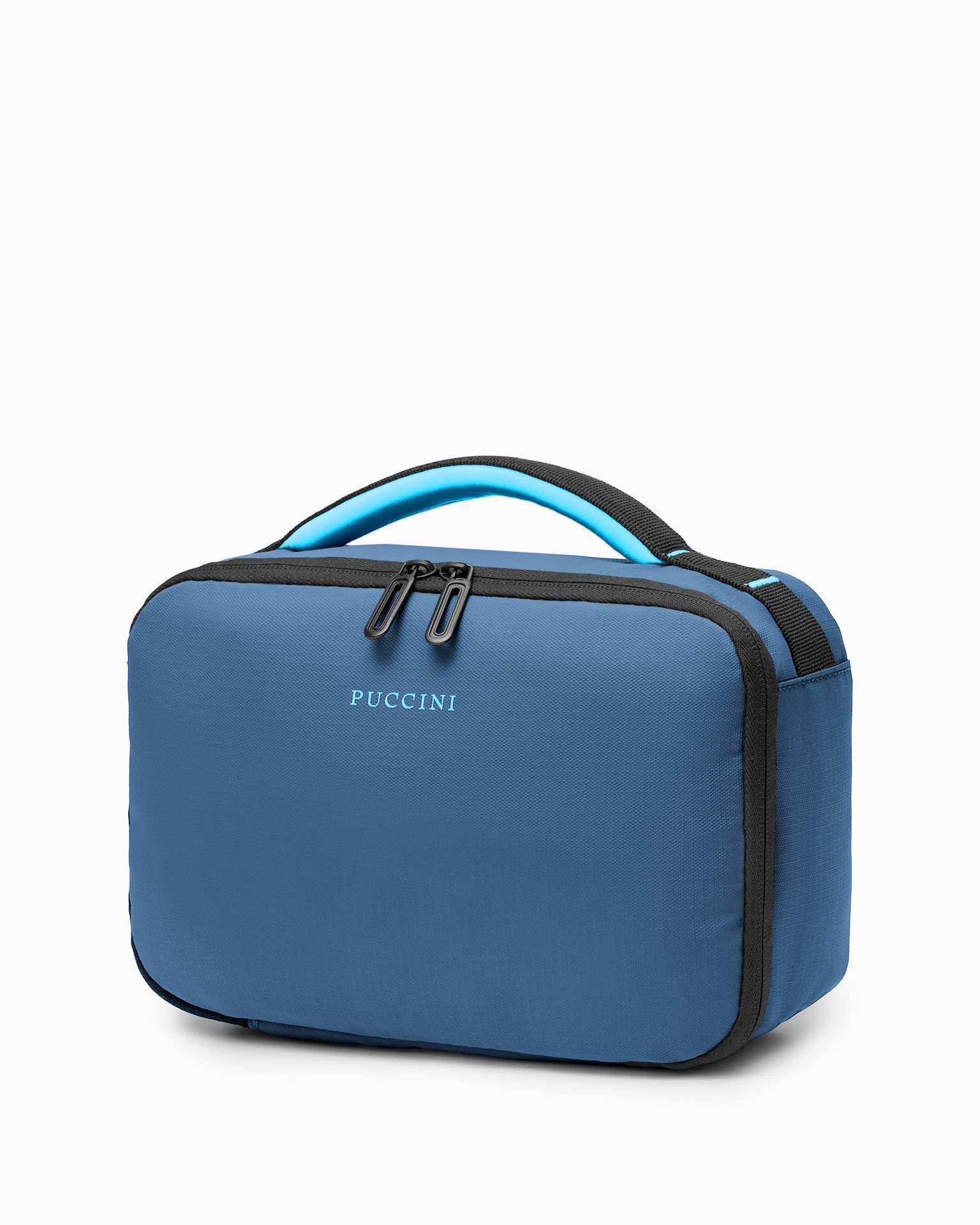 Kosmetyczka z wodoodporną kieszenią granatowa