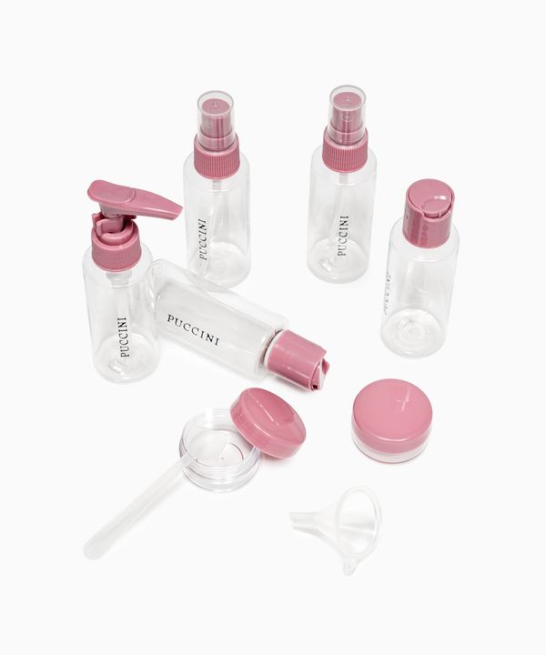 Zestaw pojemników podróżnych różowy