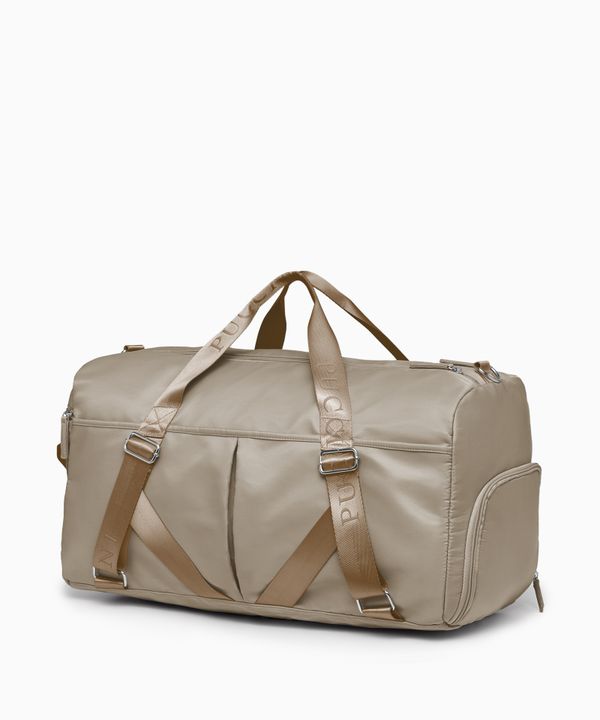 Torba sportowa z uchwytem na matę jasnobrązowa